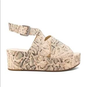 Women's Amuse Society X Matisse Snake Print Platform Wedge Sandals Size 8